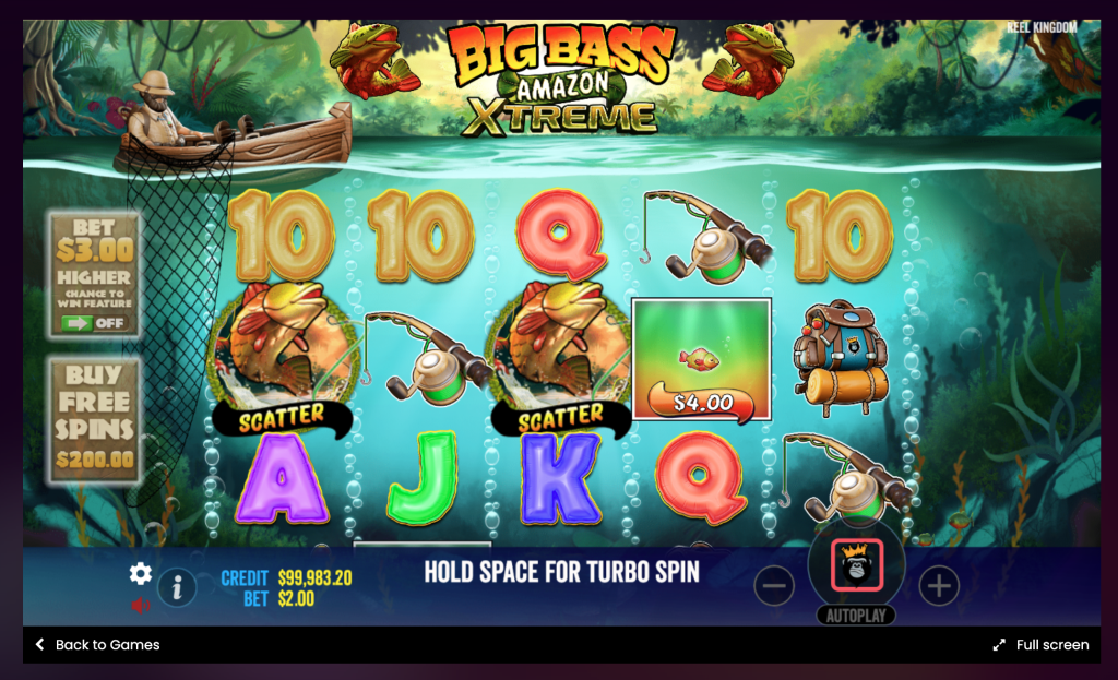 big bass amazon xtreme in-game screenshot