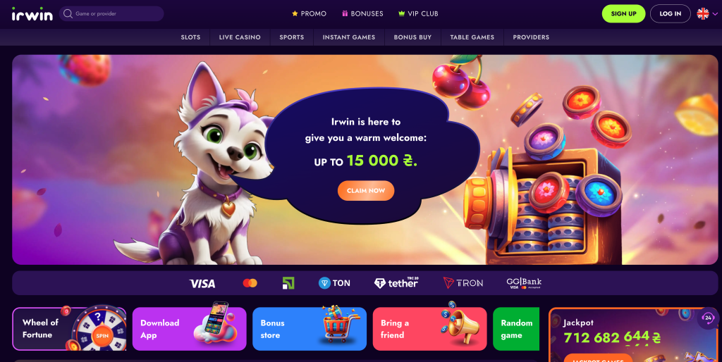 Irwin Casino Desktop Interface